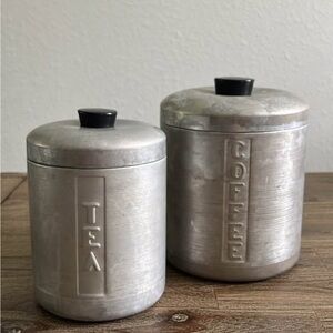 Vintage aluminum canisters - set of 2